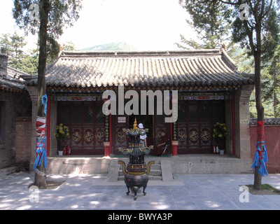 Temple Zhenhai, Mont Wutai, Xinzhou, Province de Shanxi, Chine Banque D'Images