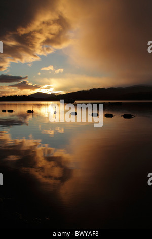 Loch Insh Coucher du Soleil Banque D'Images