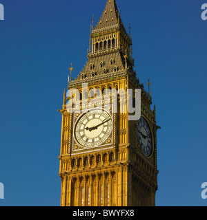 Big Ben, la Tour de l'horloge, les chambres du Parlement, Westminster, Londres, Angleterre, Royaume-Uni. Banque D'Images
