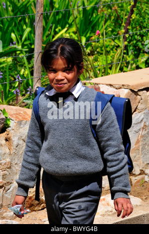 Une fille de l'école. Prince Albert, Afrique du Sud. Banque D'Images