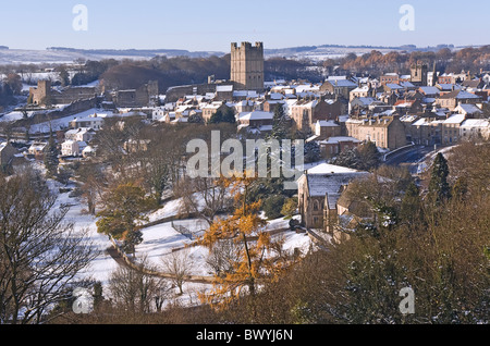 Richmond, Yorkshire du Nord. Vue sur la ville à partir de la Maison Dieu. Banque D'Images