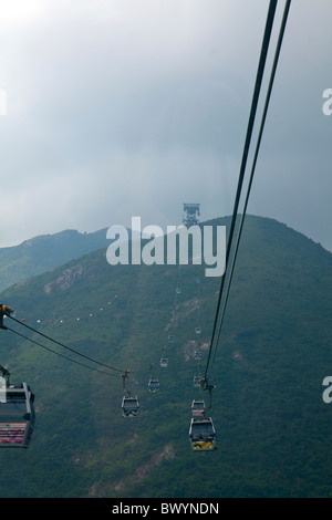 Ngong Ping 360, qui se compose d'un câble voiture et un village à thème, est l'une des attractions à voir à Hong Kong Banque D'Images