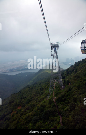 Ngong Ping 360, qui se compose d'un câble voiture et un village à thème, est l'une des attractions à voir à Hong Kong Banque D'Images