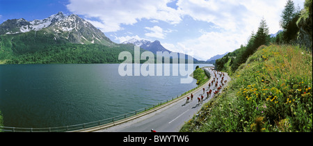 Alpes alpin Roller marathon canton Grisons Grisons Suisse Europe modèle ne libération Banque D'Images