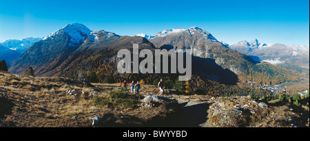 Alp Languard Alpes loisirs automne groupe Engadine Grisons canton Grisons Suisse Europe Banque D'Images