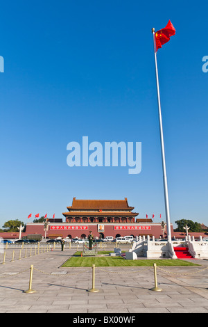 La Tienanmen, également connu sous le nom de porte de la paix céleste, la Place Tiananmen, Pékin, Chine Banque D'Images