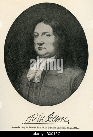 William Penn, le fondateur de l'état de Pennsylvanie. Banque D'Images