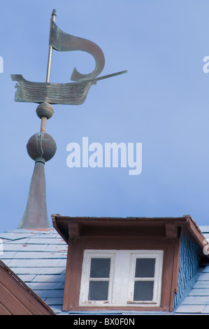 L'Afrique, la Namibie, Luderitz. Goerke Haus, exemple de l'architecture coloniale allemande traditionnelle avec voile girouette. Banque D'Images