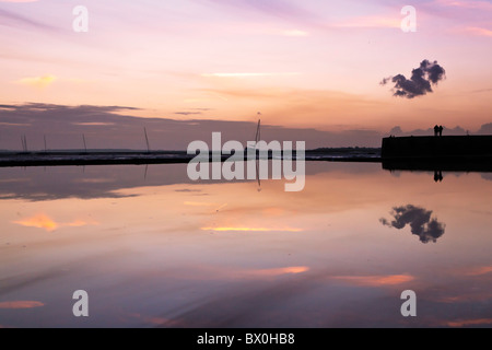De soleil colorés et réflexions à Leigh on Sea, Essex Banque D'Images