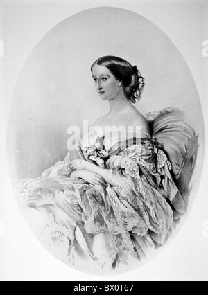 L'Impératrice Eugénie de la France et de l'épouse de l'empereur Napoléon III ; Portrait par Franz Winterhalter Banque D'Images