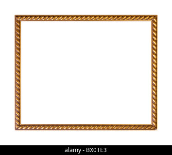 Richement doré cadre photo, isolated on white Banque D'Images