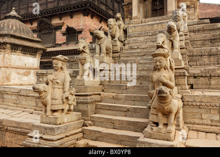 Entrée du temple Laxmi Siddi à Bhaktapur Durbar Square, au Népal Banque D'Images