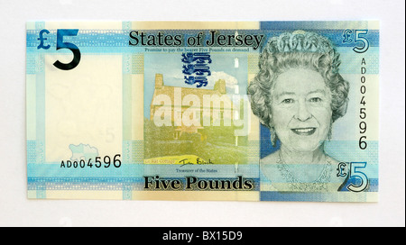 Jersey 5 5 lb Bank Note. Banque D'Images