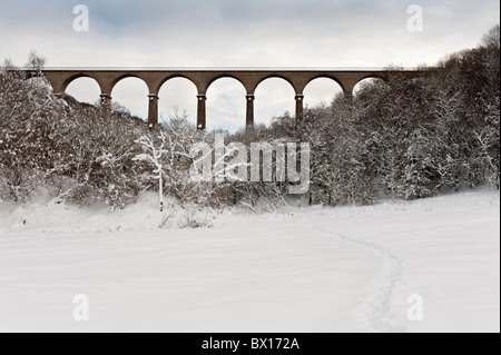 Hownsgill viaduc en hiver. Banque D'Images