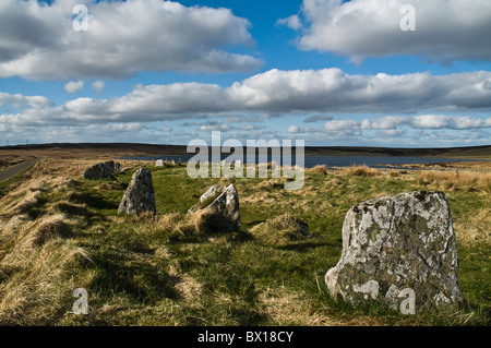 dh Achavanich Loch Stemster STEMSTER STONES CAITHNESS SCOTLAND debout mégalithique Cercle de pierre Banque D'Images