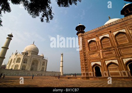 Le célèbre Taj Mahal à Agra, Inde. Banque D'Images