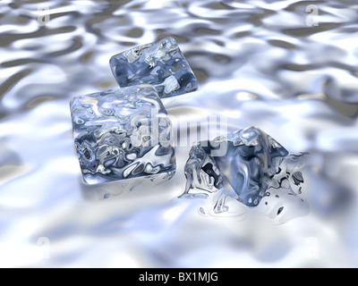 Piscine des cubes de glace. Banque D'Images