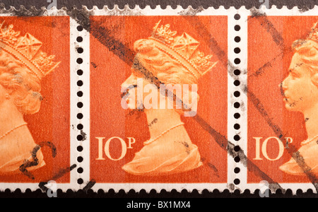 Royaume Uni timbre poste 10p, Machin Banque D'Images