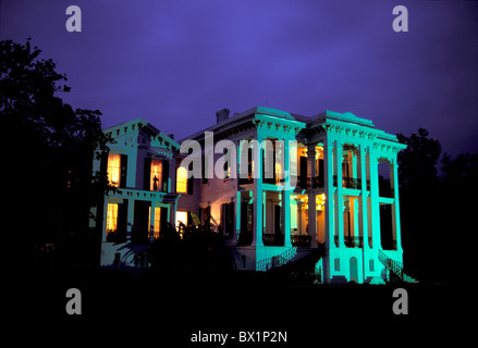 L'architecture à l'accueil de nuit chambre Louisiane Mississippi River nuit Nottoway Plantation plantation USA Amer Banque D'Images