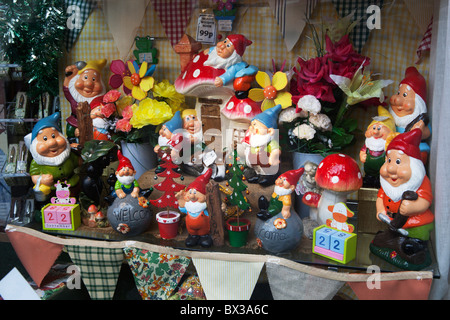 Les couleurs de l'image des gnomes en vitrine Banque D'Images