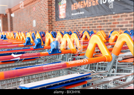 Sous la neige, Sainsbury's sous la neige profonde 12' à 18' dans le froid, le manque d'shopers trollies et tous les Banque D'Images