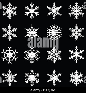 Flocons d'illustrations, sur le thème de Noël pour les éléments de conception. Banque D'Images