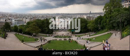 Paysage urbain panoramique de Paris depuis le Sacré Coeur Banque D'Images