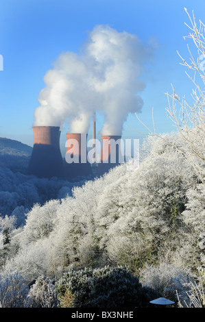 Hiver gel à Ironbridge Power Station Shropshire Uk Banque D'Images