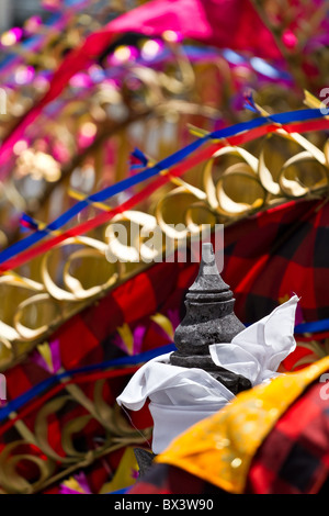 Décoration de fête d'Hindu Temple Pura Ulun Danu Batur, Bali, Indonésie Banque D'Images