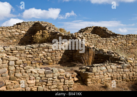 La ruine de l'Ouest à l'Aztec Ruins National Monument (Nouveau Mexique désigné site du patrimoine mondial en 1987 dans le cadre du Chaco Culture site du patrimoine mondial. Banque D'Images