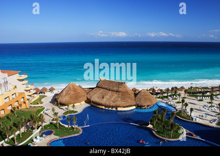 Amérique centrale Mexique Quintana Roo Cancun Fiesta Americana Resort touristique piscine plage de l'hôtel l'seashor Banque D'Images