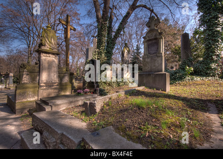 Cimetière historique Olsany à Prag, République Tchèque Banque D'Images