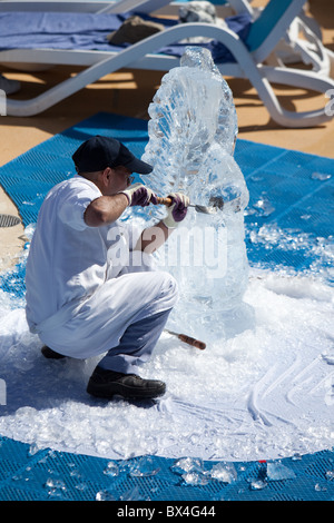 La sculpture sur glace à bord de P&O Ventura Banque D'Images