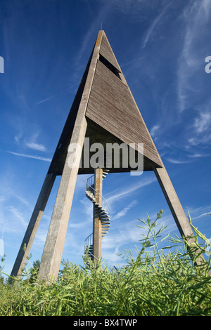 Célèbre architecte Jorn Utzons château d'eau à Svaneke. Bornholm. Danemark Banque D'Images