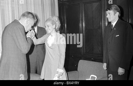 Josef Smrkovsky, Vera Caslavska, Josef Odlozil Banque D'Images