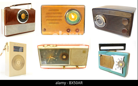 Gamme de six radios Vintage Banque D'Images