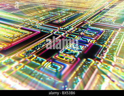 Microchip, microphotographie lumière Banque D'Images