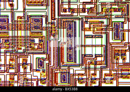 Microchip, microphotographie lumière Banque D'Images