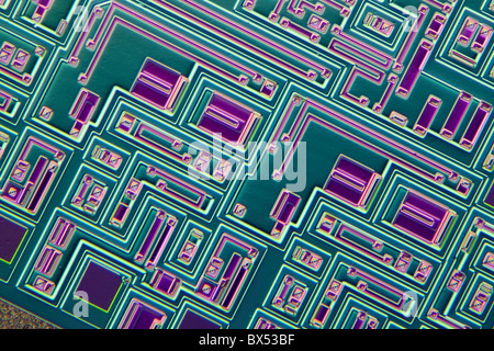 Microchip, microphotographie lumière Banque D'Images