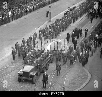 Prague 8 septembre 1948. Funérailles nationales du président tchécoslovaque Edvard Benes. CTK Photo Vintage Banque D'Images