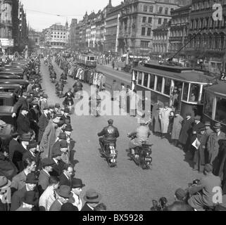 Prague 1938, les unités motorisées de la Tchécoslovaquie au cours de préparation de la défense de l' exposition. Banque D'Images