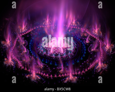 Violet Bleu futuriste avec la combustion de l'énergie. Rendu détaillé des œuvres. Bon comme arrière-plan, toile ou papier peint. Banque D'Images