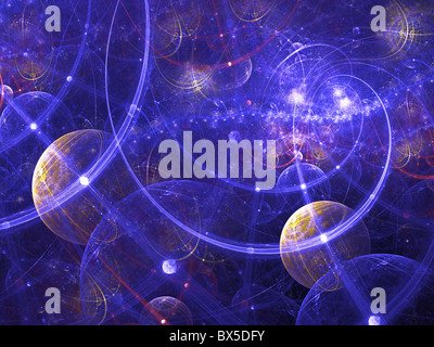 Rendu numérique abstract fractal image galaxy. Bon comme fond d'écran. Banque D'Images