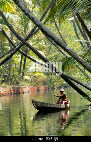 BACKWATERS DU KERALA CHERAI Banque D'Images