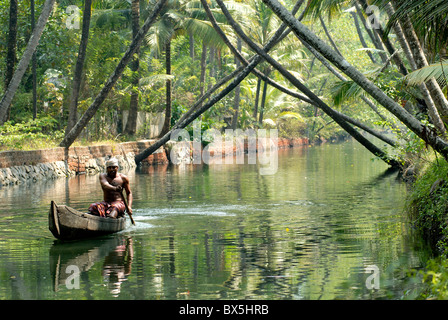 BACKWATERS DU KERALA CHERAI Banque D'Images