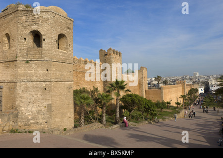 Remparts de la Kasbah Oudaia, Rabat, Maroc, Afrique du Nord, Afrique Banque D'Images