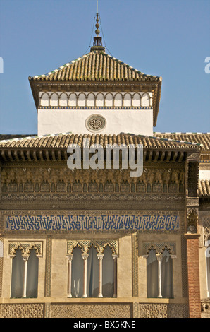 Détail de l'entrée de l'Alcazar, Séville, Andalousie, Espagne, Europe Banque D'Images