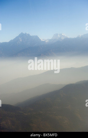 Sur le vol en montagne à Lukla, Région de l'Everest Solu Khumbu, Himalaya, Népal, Asie Banque D'Images