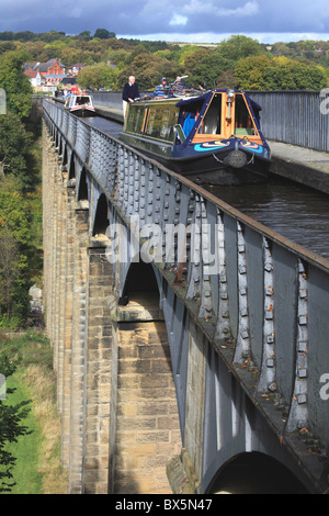 Un grand classique crossing-canal de Pontcysyllte, site du patrimoine mondial, près de Wrexham et Llangollen, nord du Pays de Galles, Royaume-Uni Banque D'Images