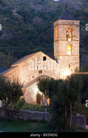 L'église Sant Feliu de Barruera, Barruera, Vall de Boí, Lleida, Espagne Banque D'Images